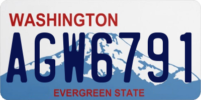 WA license plate AGW6791