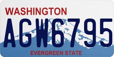 WA license plate AGW6795