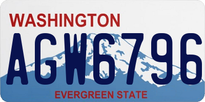 WA license plate AGW6796