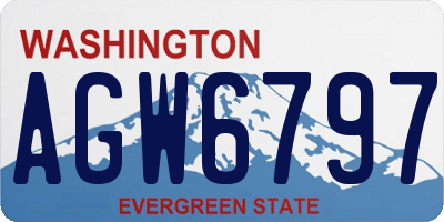 WA license plate AGW6797