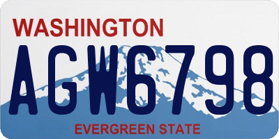 WA license plate AGW6798
