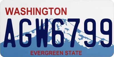 WA license plate AGW6799