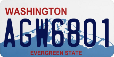 WA license plate AGW6801