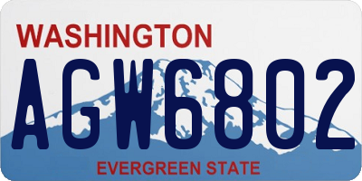 WA license plate AGW6802
