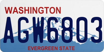WA license plate AGW6803