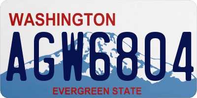 WA license plate AGW6804