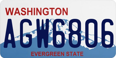 WA license plate AGW6806