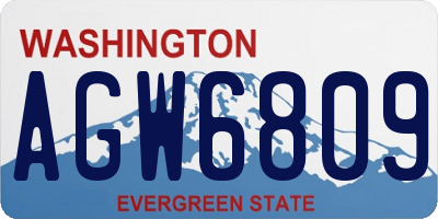 WA license plate AGW6809