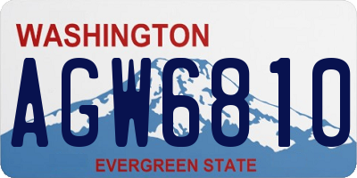 WA license plate AGW6810