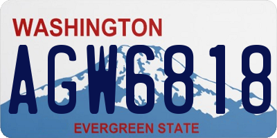 WA license plate AGW6818