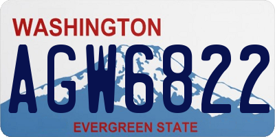 WA license plate AGW6822