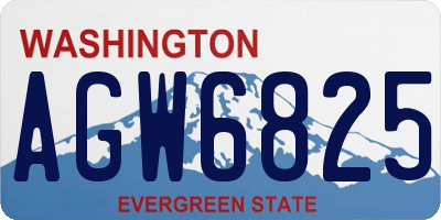 WA license plate AGW6825