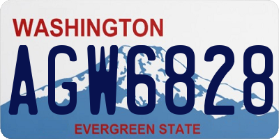 WA license plate AGW6828