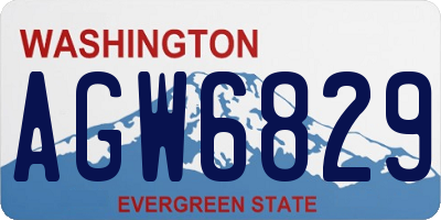 WA license plate AGW6829