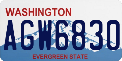 WA license plate AGW6830