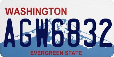 WA license plate AGW6832
