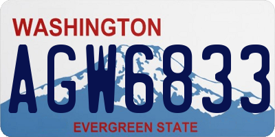 WA license plate AGW6833