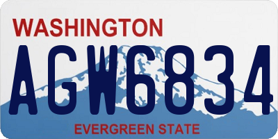 WA license plate AGW6834