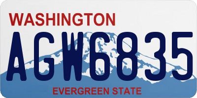 WA license plate AGW6835