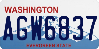 WA license plate AGW6837