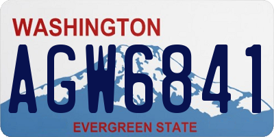 WA license plate AGW6841