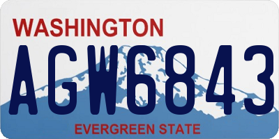 WA license plate AGW6843