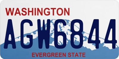 WA license plate AGW6844