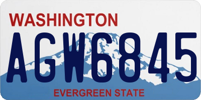 WA license plate AGW6845