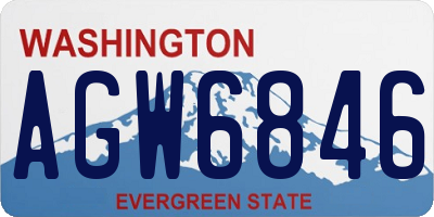 WA license plate AGW6846