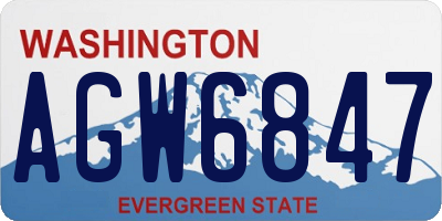 WA license plate AGW6847