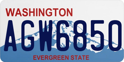 WA license plate AGW6850