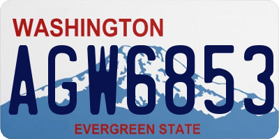 WA license plate AGW6853