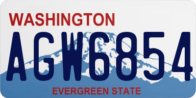WA license plate AGW6854