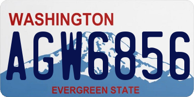 WA license plate AGW6856