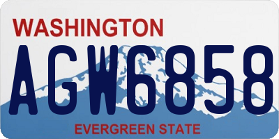 WA license plate AGW6858