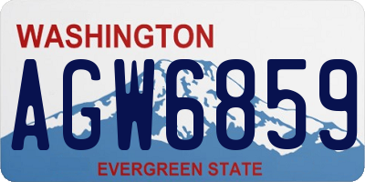 WA license plate AGW6859
