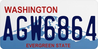 WA license plate AGW6864
