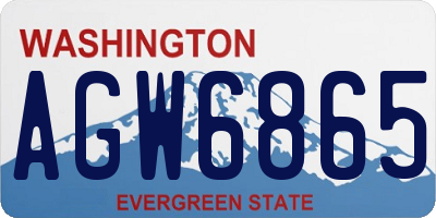 WA license plate AGW6865