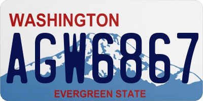 WA license plate AGW6867