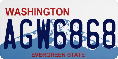 WA license plate AGW6868