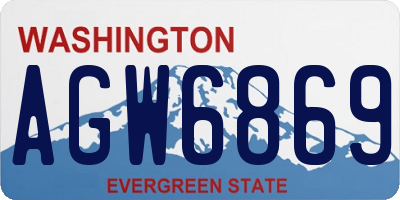 WA license plate AGW6869