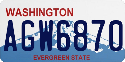 WA license plate AGW6870