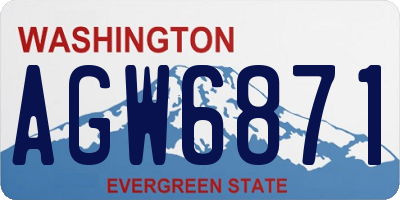 WA license plate AGW6871