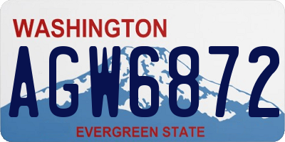 WA license plate AGW6872