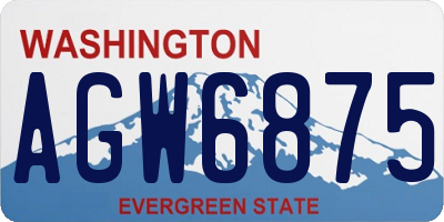 WA license plate AGW6875