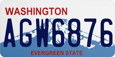 WA license plate AGW6876