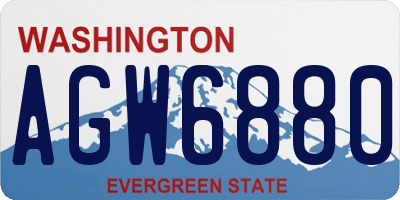 WA license plate AGW6880