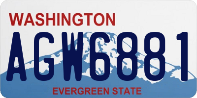 WA license plate AGW6881