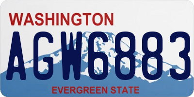 WA license plate AGW6883