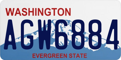 WA license plate AGW6884